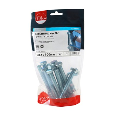 Set Screw & Hex Nut - BZP