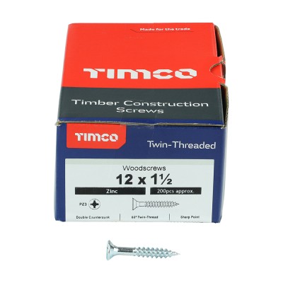 Twin Woodscrew PZ3 CSK Zinc
