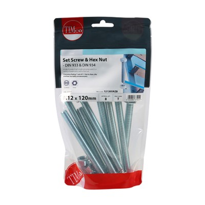 Set Screw & Hex Nut - BZP