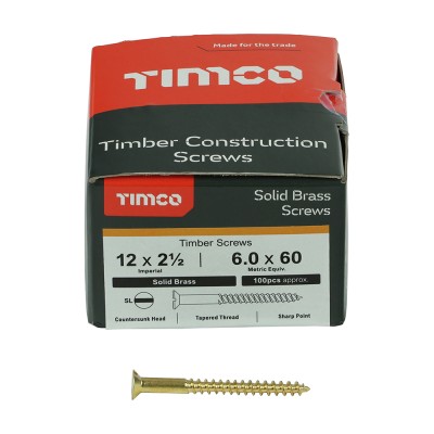 Brass Timber Screw SLOT CSK