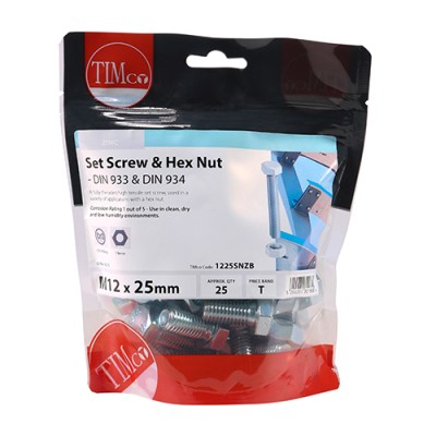 Set Screw & Hex Nut - BZP