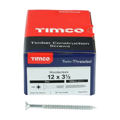 Twin Woodscrew PZ3 CSK Zinc