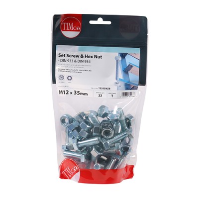 Set Screw & Hex Nut - BZP