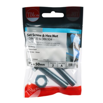 Set Screw & Hex Nut - BZP
