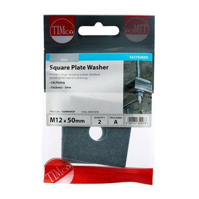 Square Plate Washer - BZP