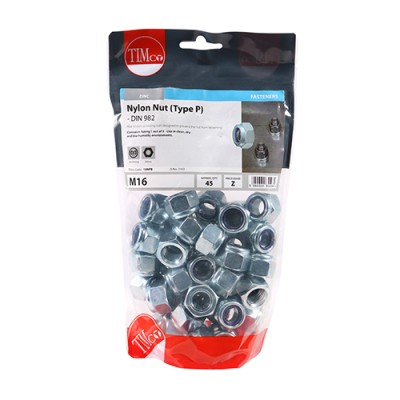 Nylon Nut Type P DIN 982 BZP