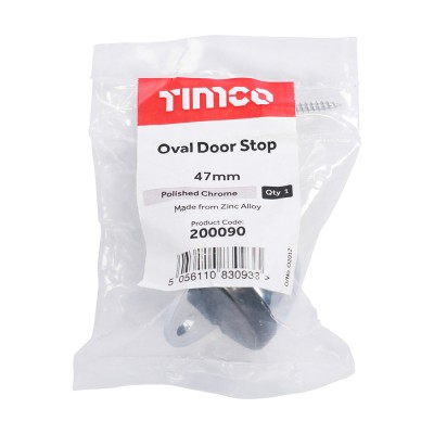 Oval Door Stop Satin Chrome