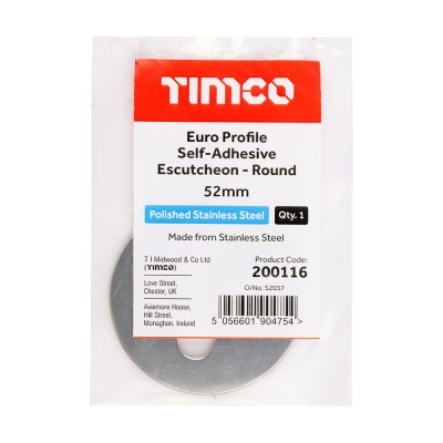 S/A Euro Escutcheon RND Sat SS