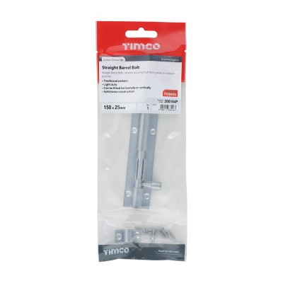 Str. Barrel Bolt Pol. Brass