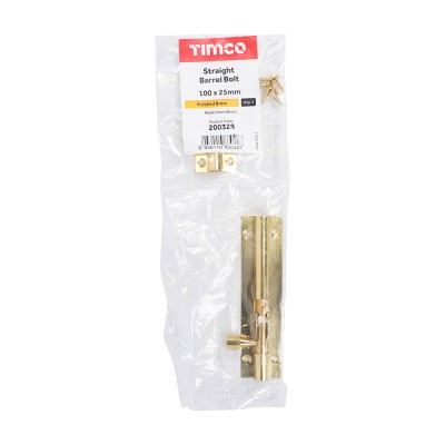 Str. Barrel Bolt Pol. Brass
