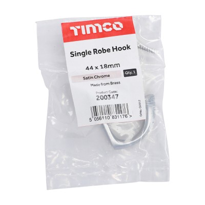 Single Robe Hook Pol. Brass