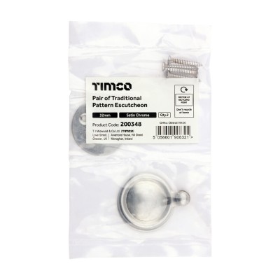Traditional Escutcheon Pair PB