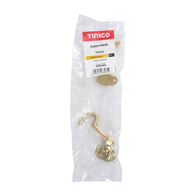 Cabin Hook Pol. Brass