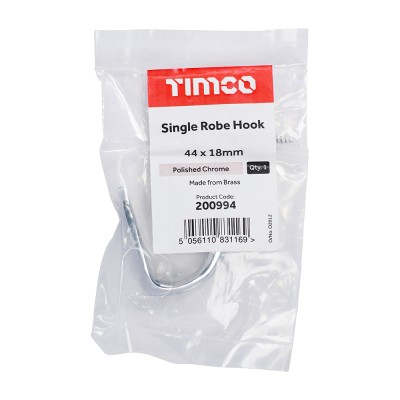 Single Robe Hook Sat. Chrome