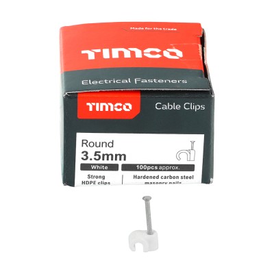 Round Cable Clip White