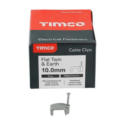 Flat Twin&Earth Cable Clip GRY