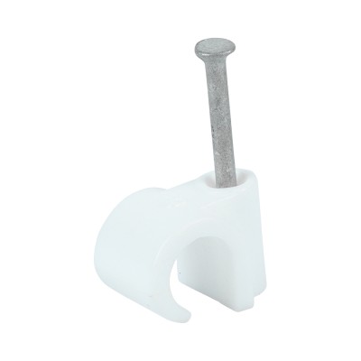 Round Cable Clip White