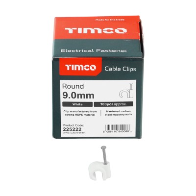 Round Cable Clip White