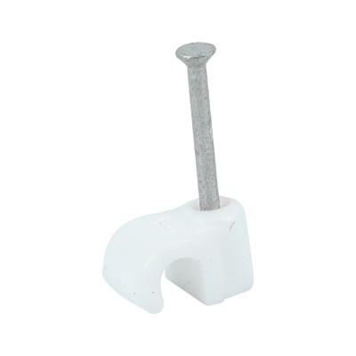 Round Cable Clip White