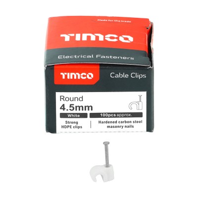 Round Cable Clip White