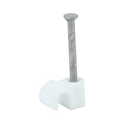Round Cable Clip White
