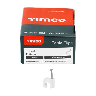 Round Cable Clip White