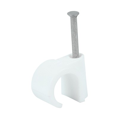 Round Cable Clip White
