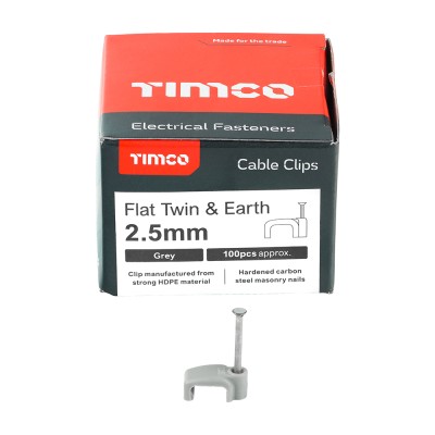 Flat Twin&Earth Cable Clip GRY