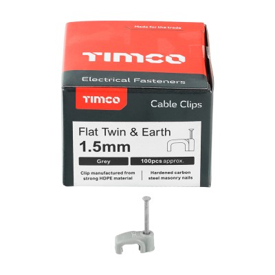 Flat Twin&Earth Cable Clip GRY