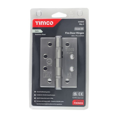 13 Fire Door Hinge Satin SS
