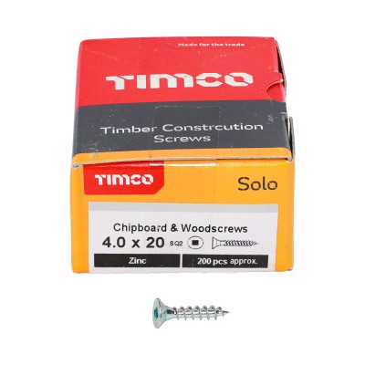 Solo Woodscrew SQ2 CSK Zinc