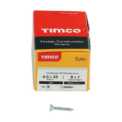 Solo Woodscrew SQ2 CSK Zinc