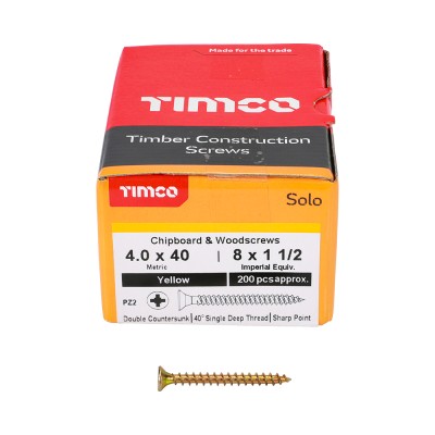 Solo Woodscrew PZ2 CSK ZYP