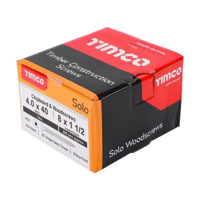 Solo Woodscrew SQ2 PAN Zinc