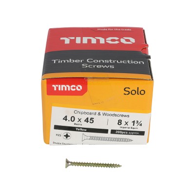 Solo Woodscrew PZ2 CSK ZYP