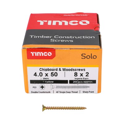 Solo Woodscrew PZ2 CSK ZYP