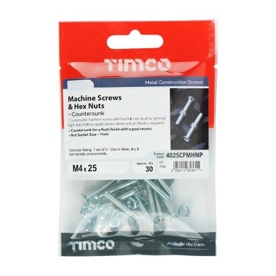 Machine Screw & Nut CSK - BZP