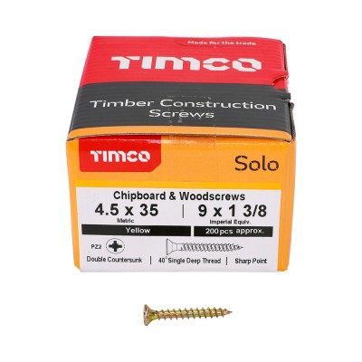 Solo Woodscrew PZ2 CSK ZYP