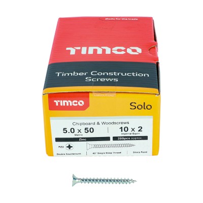 Solo Woodscrew PZ2 CSK Zinc