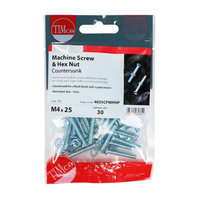 Machine Screw & Nut CSK - BZP