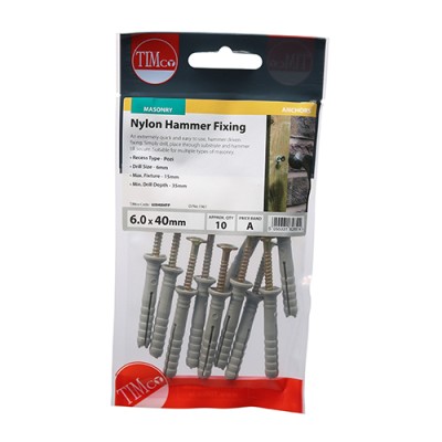 Nylon Hammer Fixing - BZP