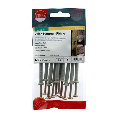 Nylon Hammer Fixing - BZP