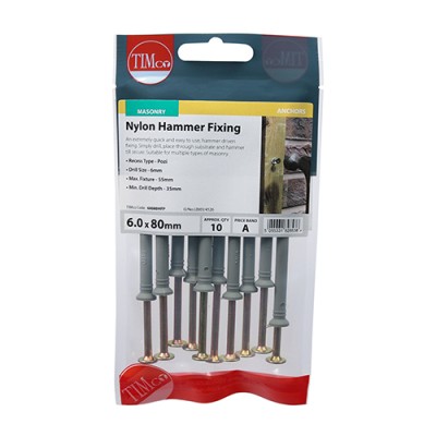 Nylon Hammer Fixing - BZP