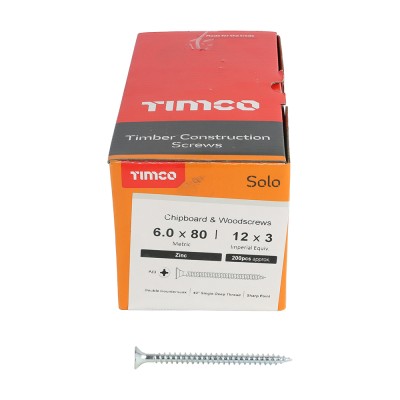 Solo Woodscrew PZ3 CSK Zinc