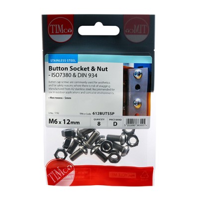 Button Socket & Nut - A2 SS