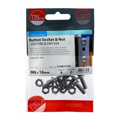 Button Socket & Nut - A2 SS