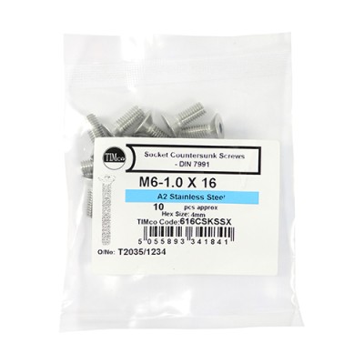 Countersunk Socket Screws A2SS