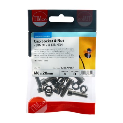 Cap Socket & Nut - A2 SS