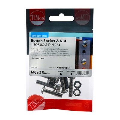 Button Socket & Nut - A2 SS