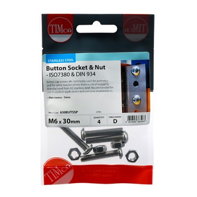 Button Socket & Nut - A2 SS